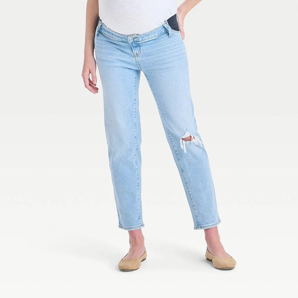 Isabel Maternity Ingrid & Isabel Women’s 2 Medium Wash 80s Slim Straight Jeans